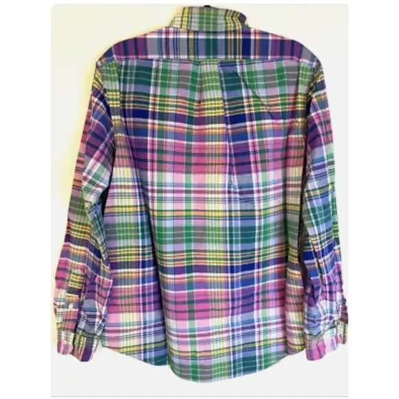Polo Ralph Lauren Classic Fit Plaid Oxford Shirt Mens Sz 5XB NEW Blue Pink $125